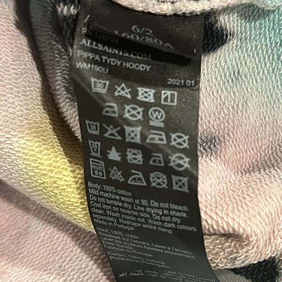 ALL SAINTS TyDy Hoodie sz S - Picture 13 of 13